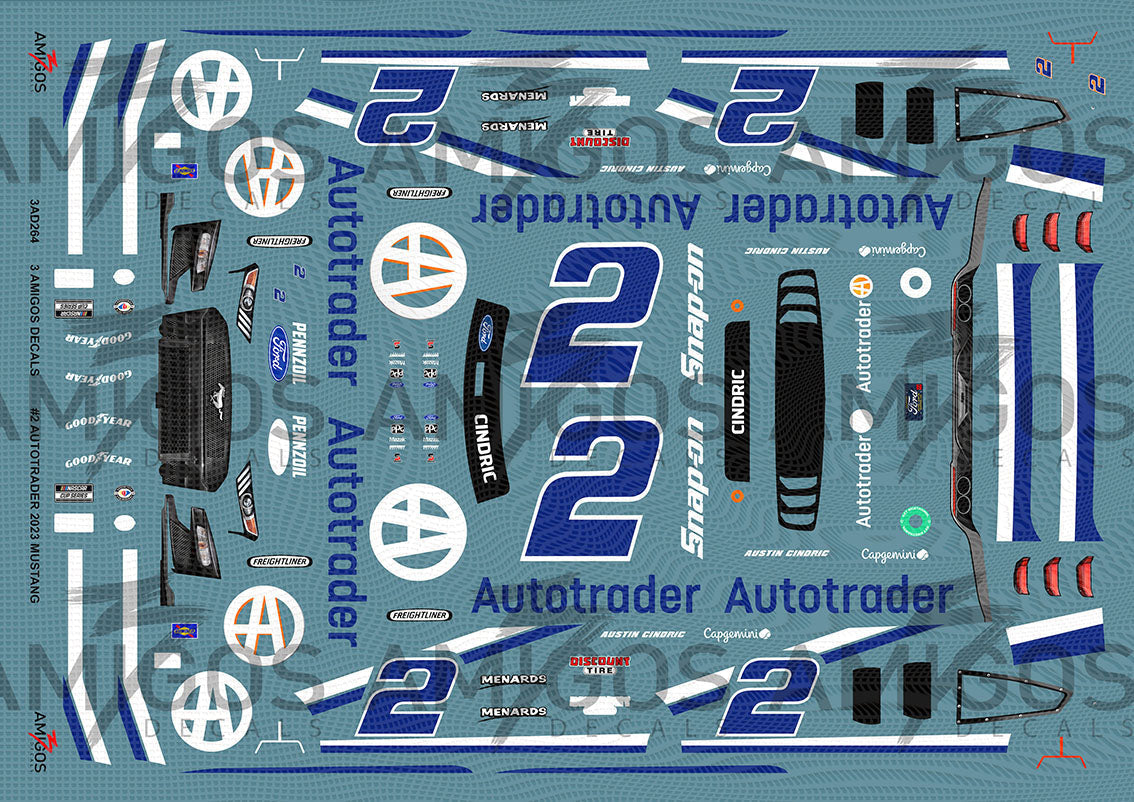 3 Amigos Decals #2 AUTOTRADER 2023 MUSTANG Decal Set 1:24