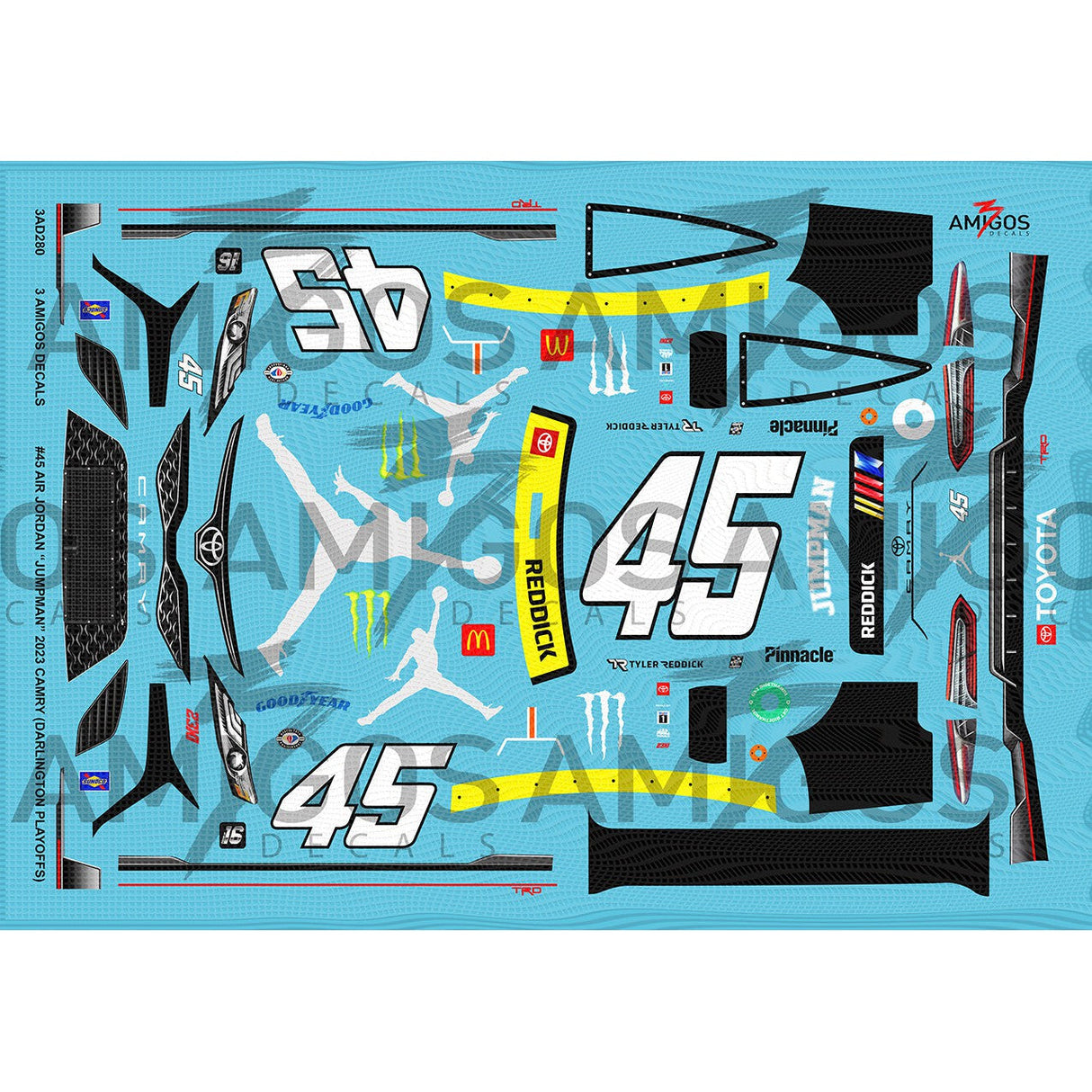 3 Amigos Decals #45 JUMPMAN 2023 DARLINGTON PLAYOFFS Decal Set 1:24