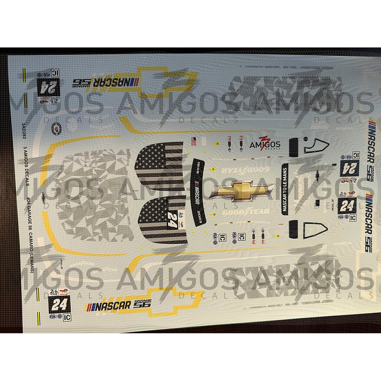 3 Amigos Decals #24 GARAGE 56 2023 CAMARO 24 HOURS OF LE MANS Decal Set 1:24