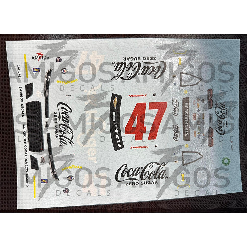 3 Amigos Decals #47 KROGER/COCA COLA 2023 CAMARO Decal Set 1:24