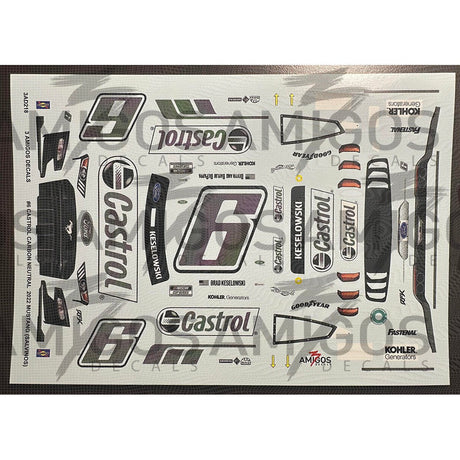 3 Amigos Decals #6 CASTROL CARBON NEUTRAL 2022 MUSTANG (FOR SALVINOS 2022 MUSTANG) Decal Set 1:24