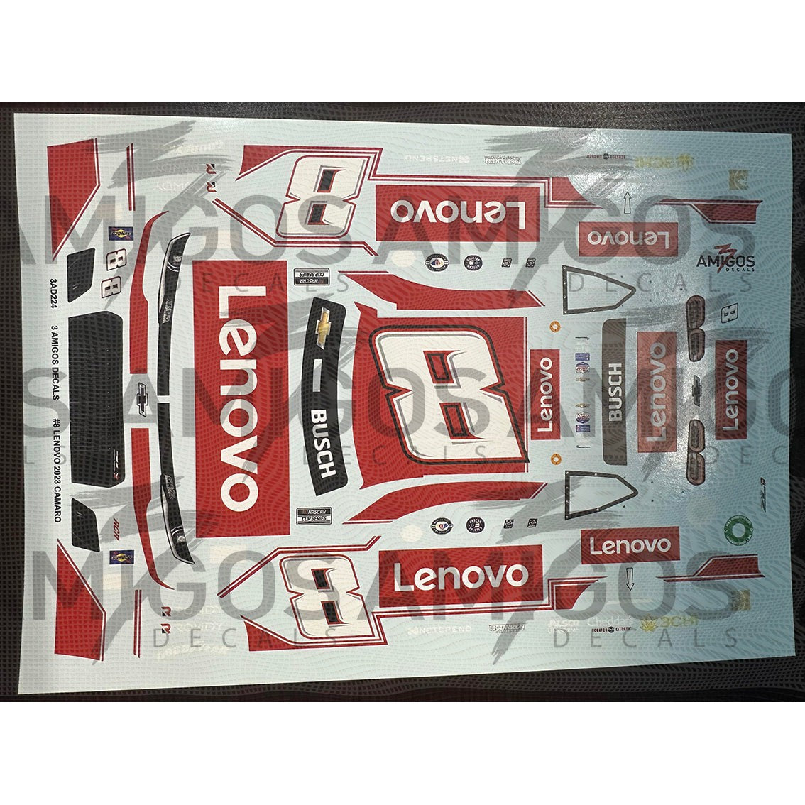 3 Amigos Decals #8 LENOVO 2023 Camaro Decal Set 1:24