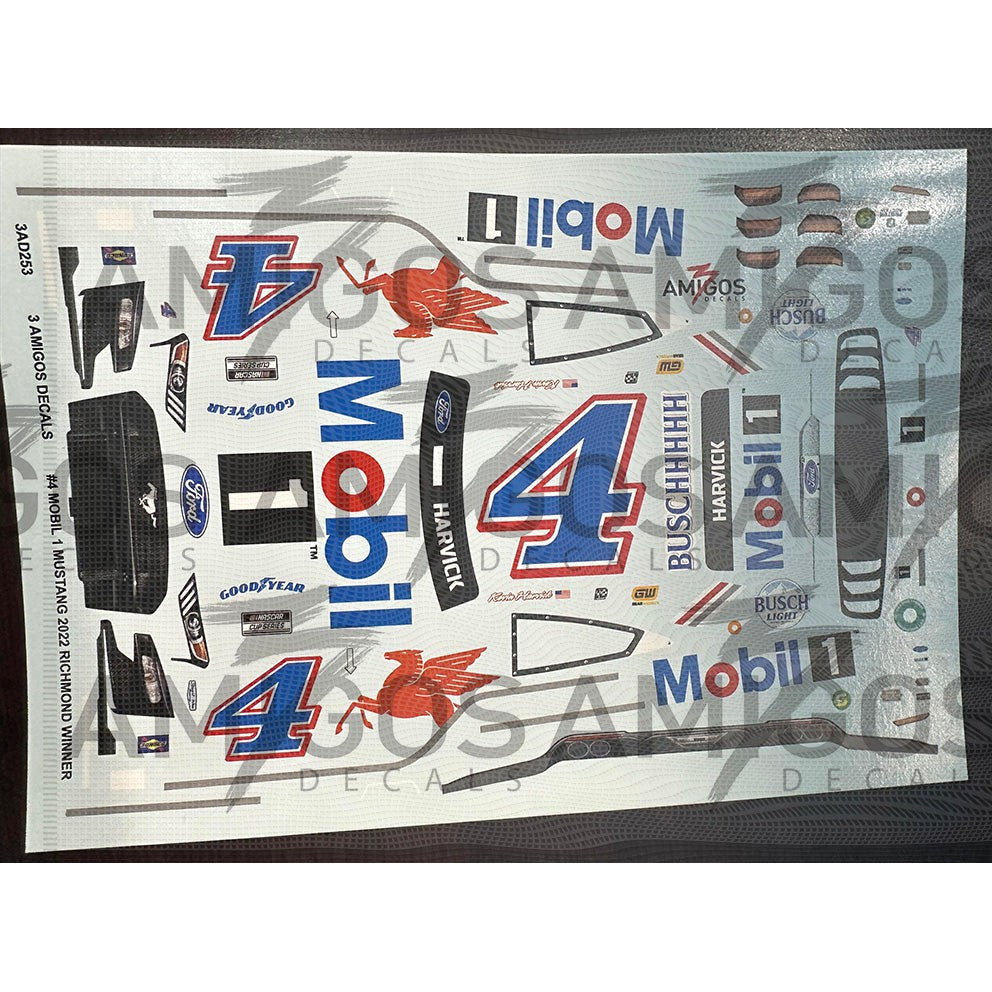 3 Amigos Decals #4 MOBIL 1 2022 RICHMOND WINNER MUSTANG Decal Set 1:24