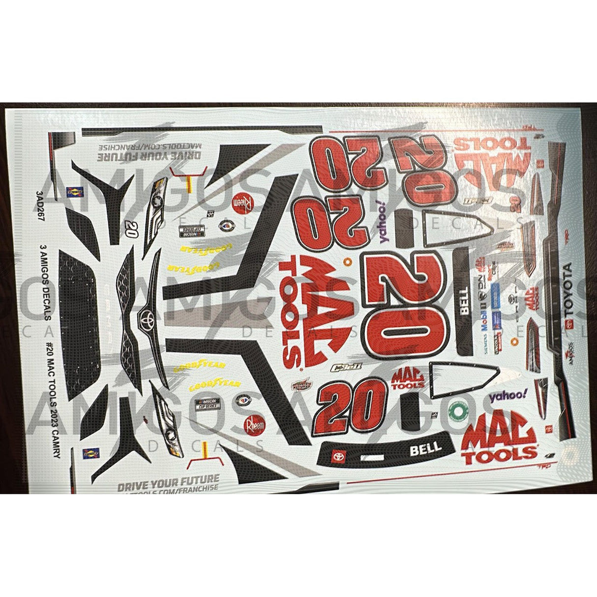 3 Amigos Decals #20 MAC TOOLS 2023 CAMRY Decal Set 1:24