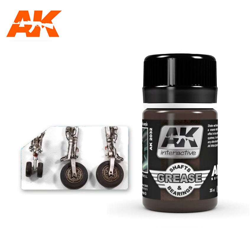 AK Interactive Air Series Shafts & Bearings Grease Enamel Wash 35ml Bottle - Fusion Scale Hobbies