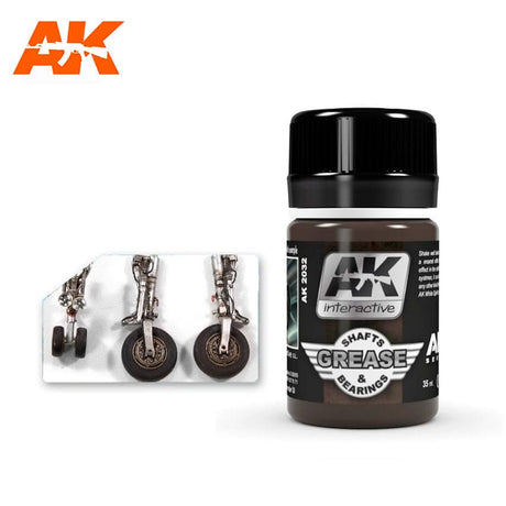 AK Interactive Air Series Shafts & Bearings Grease Enamel Wash 35ml Bottle - Fusion Scale Hobbies