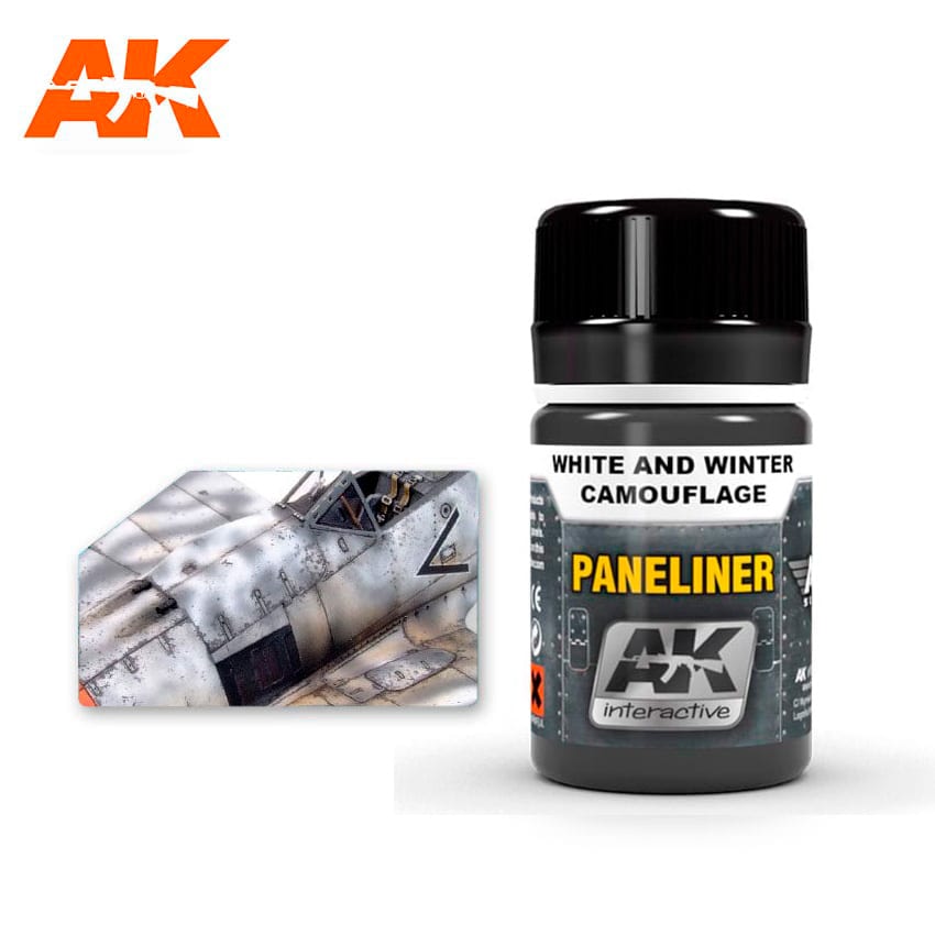 AK Interactive Air Series Panel Liner White & Winter Camouflage Enamel Paint 35ml Bottle - Fusion Scale Hobbies