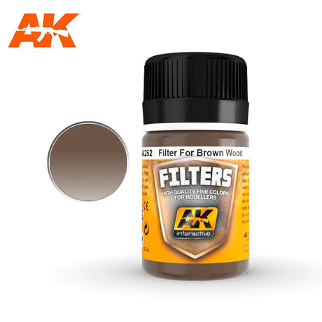 AK Interactive Filter for Brown Wood Enamel Paint 35ml Bottle - Fusion Scale Hobbies