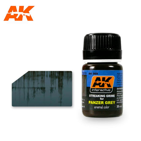 AK Interactive Panzer Grey Streaking Grime Enamel Paint 35ml Bottle - Fusion Scale Hobbies